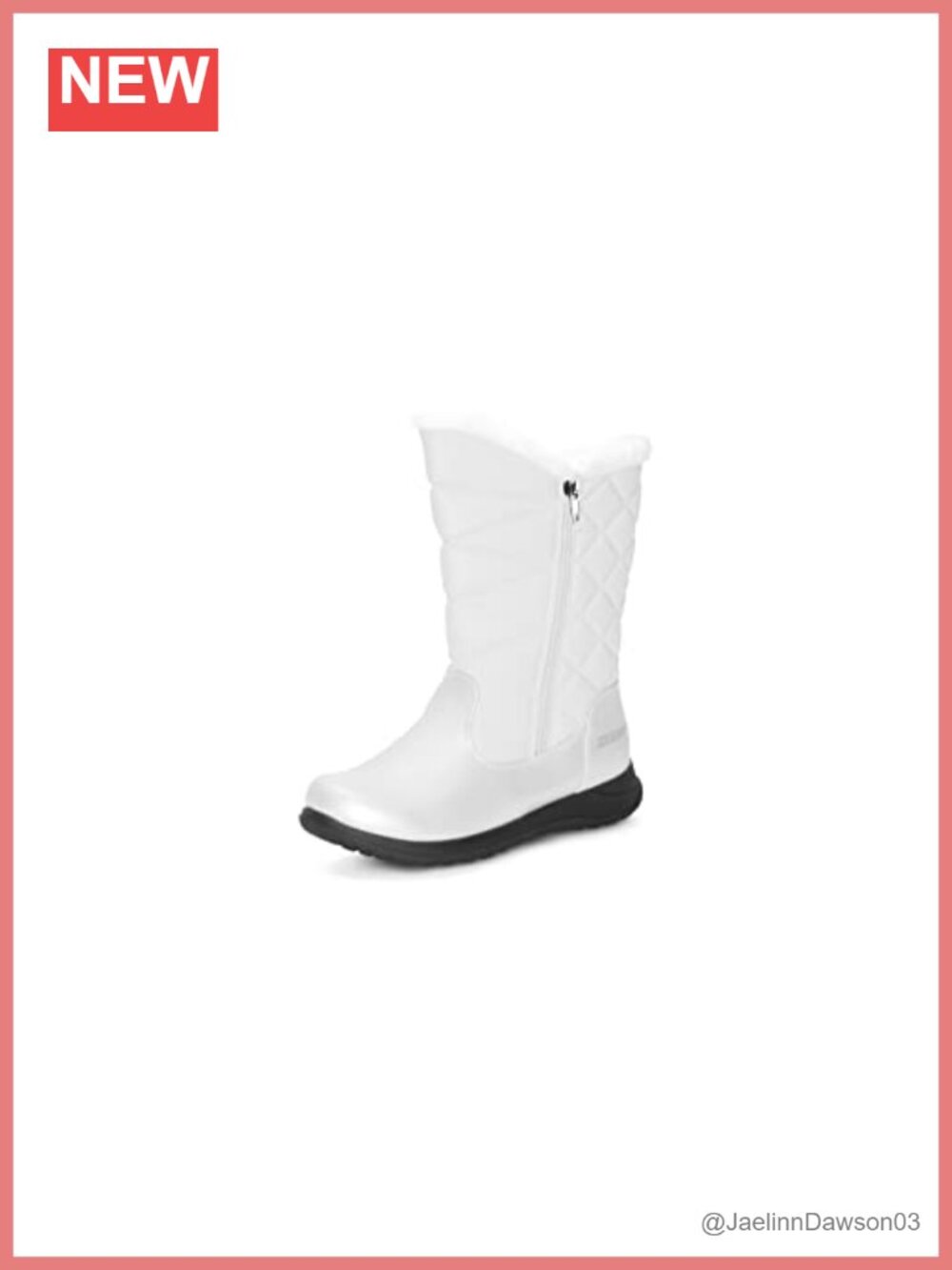 Insulated Waterproof Snow Boots Faux Fur Lined Mid Calf Zip